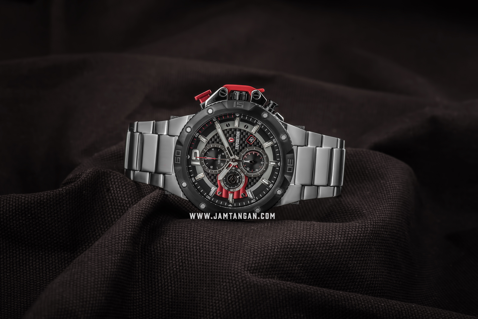 Expedition E 6751 MC BTBBA Chronograph Men Black Dial Stainless Steel Machtwatch